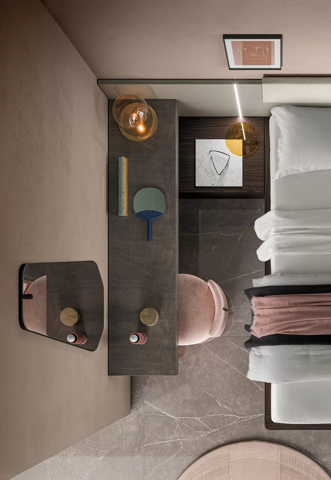 postazione trucco in camera da letto