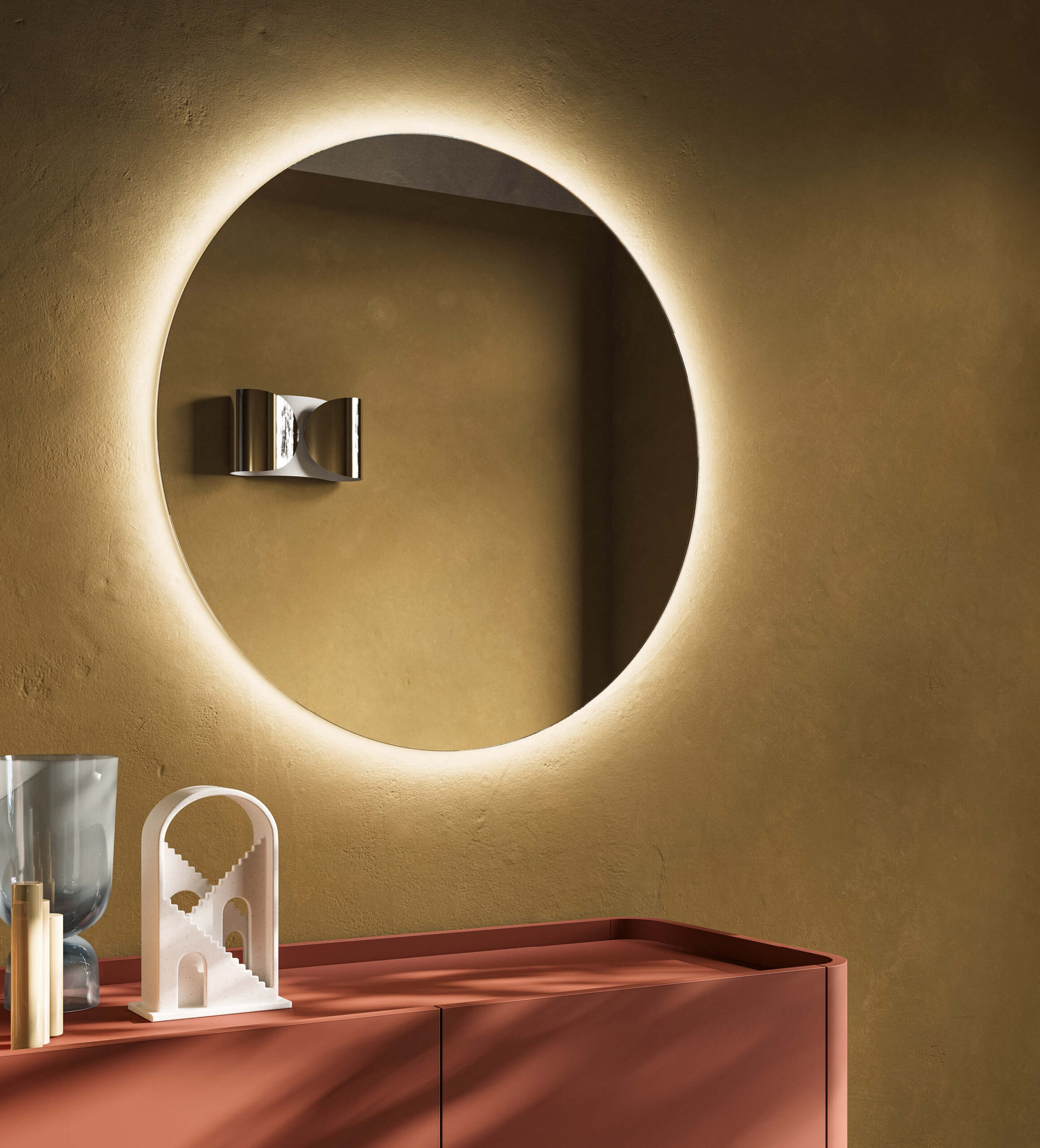 specchio retroilluminato per postazione trucco