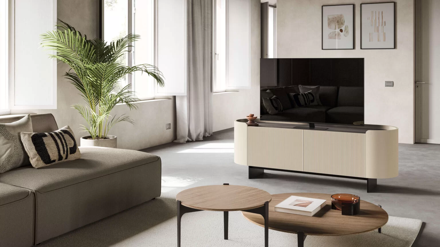 madia elegante per open space moderno