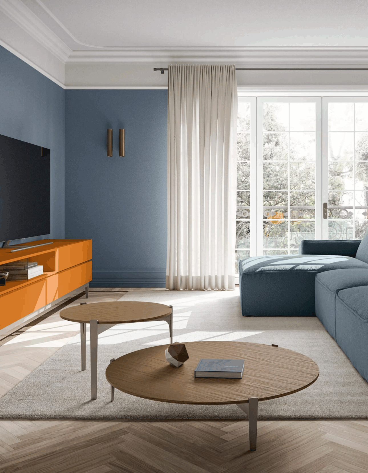 tavolino da salotto rotondo stile nordico