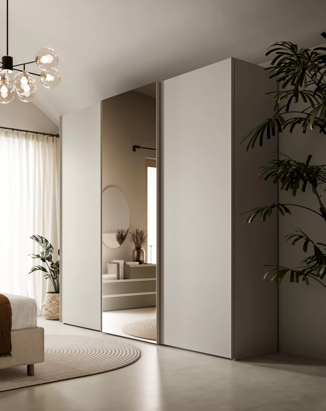 armadio con specchio per arredare mini appartamento