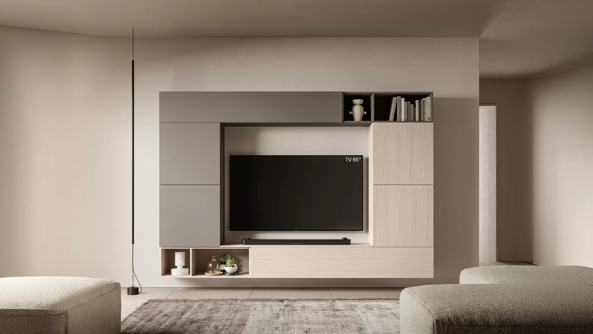 composizione originale per living di casa piccola