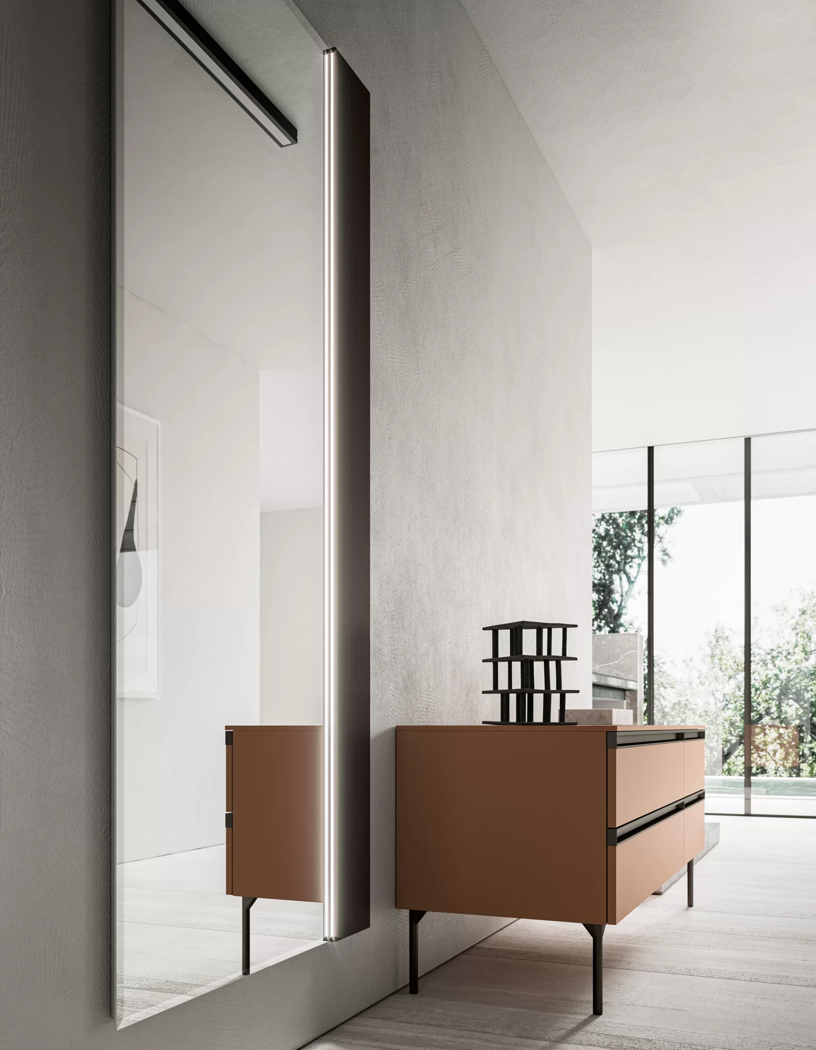 specchiera a tutta altezza per zona giorno e zona notte