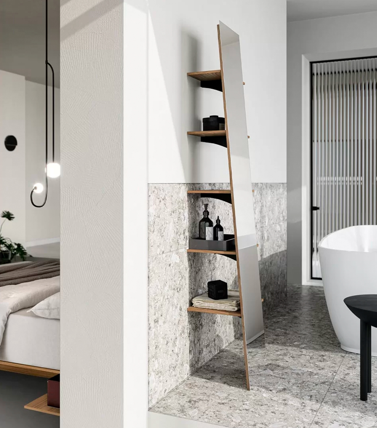 specchiera con mensole per camera da letto bagno o ingresso