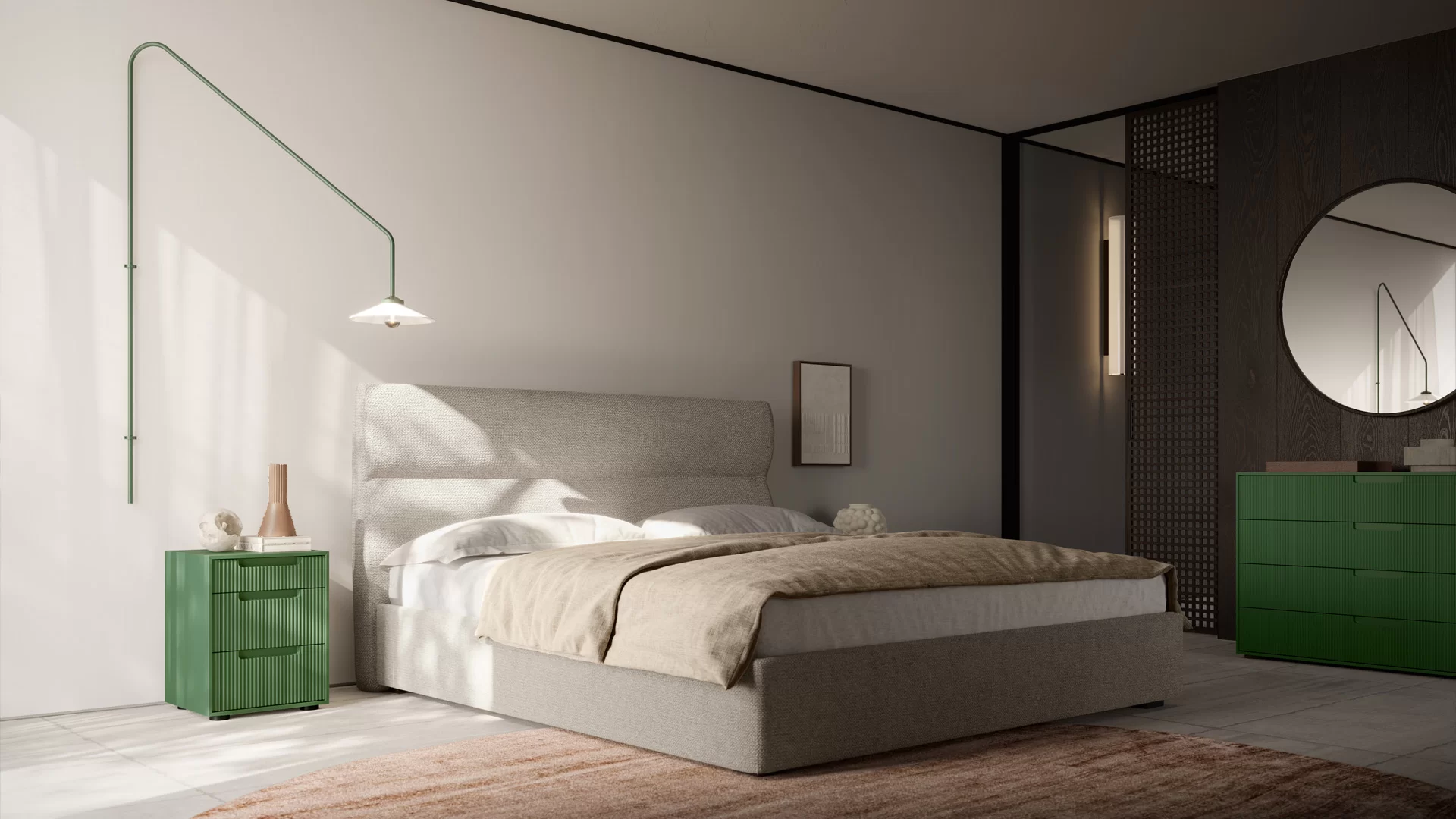 specchiera tonda per camera da letto