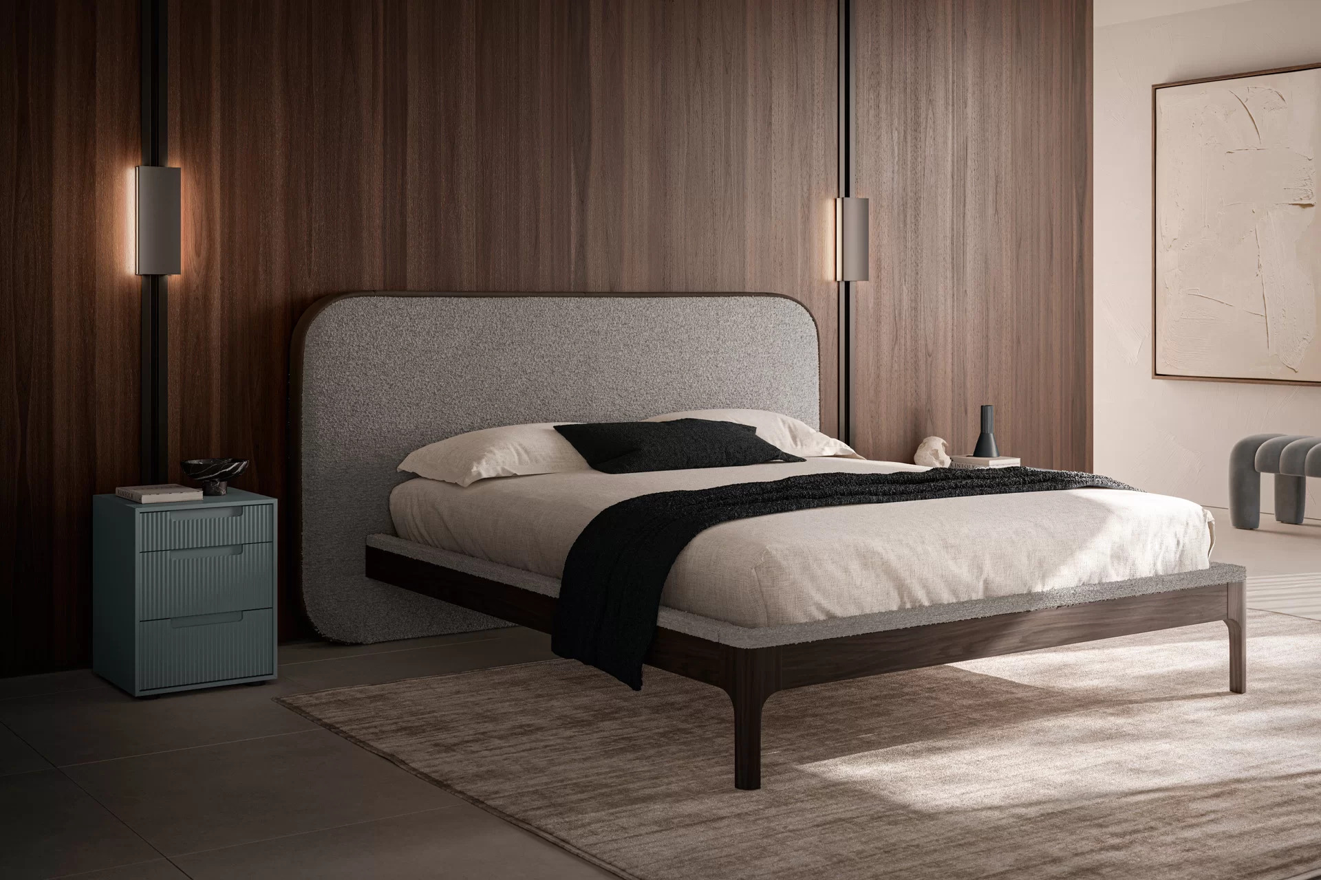 testata_letto_forma_arrotondata_parete_boiserie