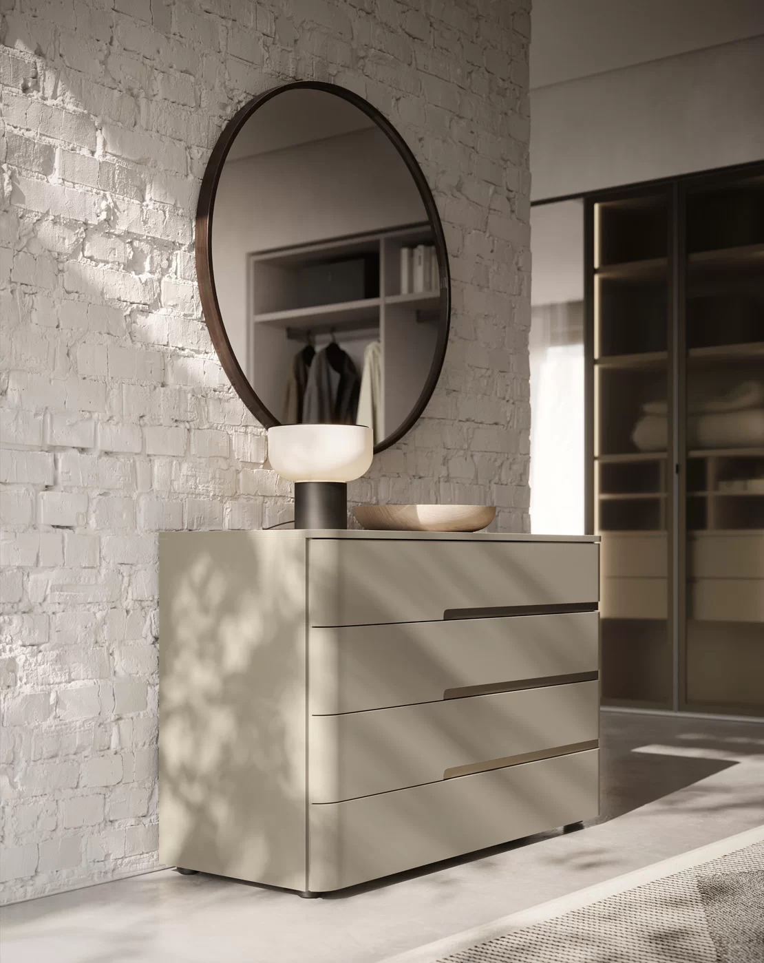 como beige con maniglia per camera da letto